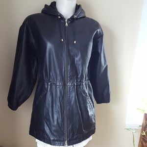 Wilson genuine black leather jacket, EUC, size L